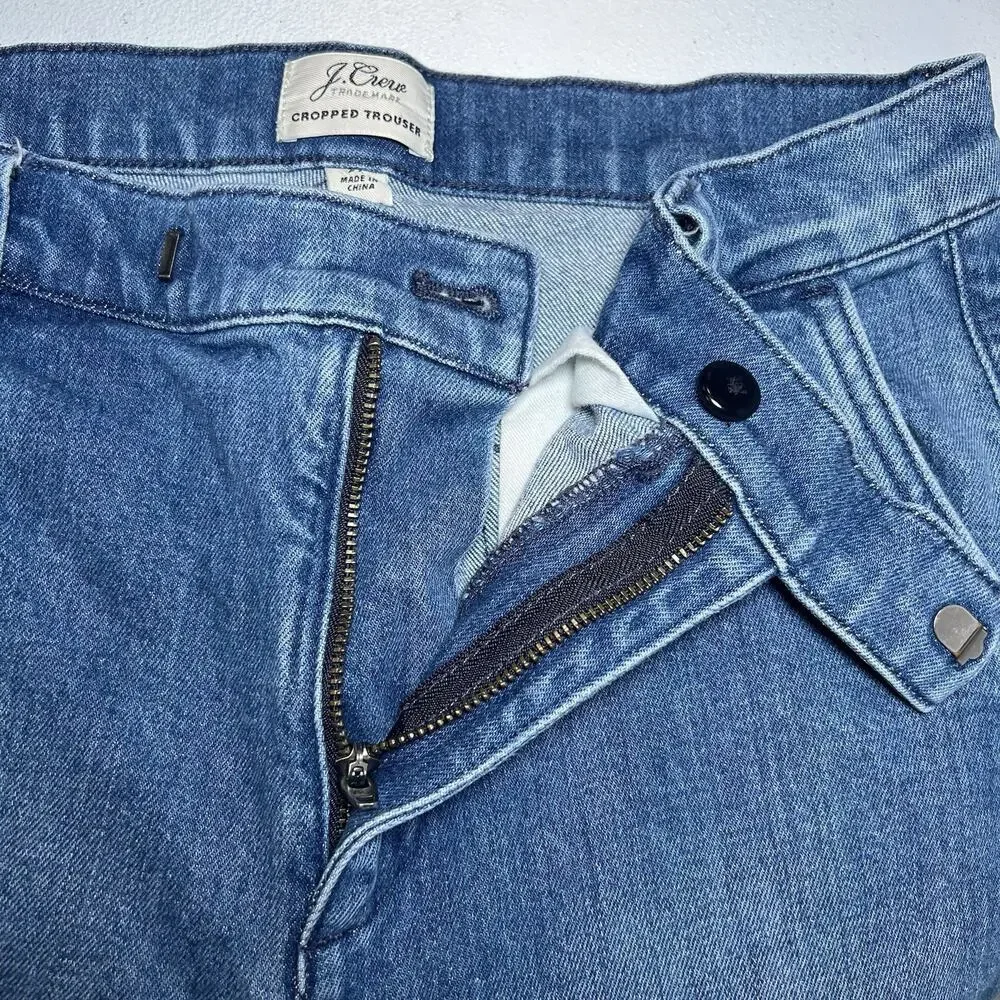 J. Crew Cropped Trouser Wide Leg Women’s‎ Denim Pants Size 26 Stretchy